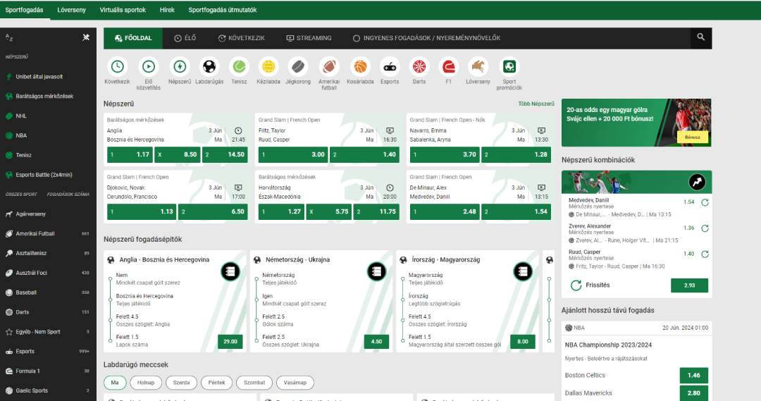 Unibet sportfogadási oldalak